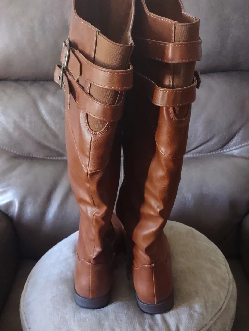 Over-the-Knee Brown Buckle Riding Boots size 7